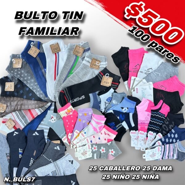 BULTO TIN 100 PARES FAMILIAR
