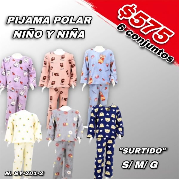 PIJAMA POLAR NIÑO Y NIÑA