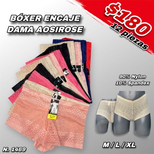 BOXER ENCAJE DAMA AOSIROSE