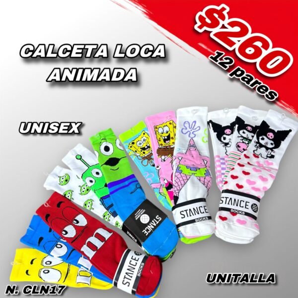 CALCETA LOCA ANIMADA UNISEX