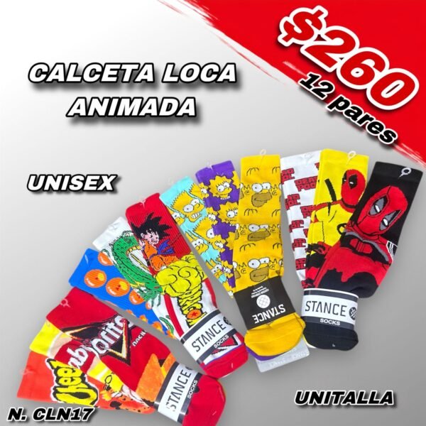 CALCETA LOCA ANIMADA UNISEX - Imagen 2