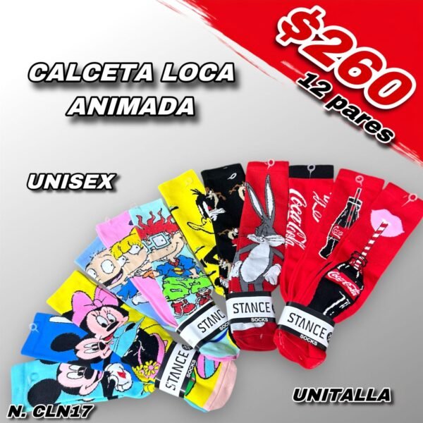 CALCETA LOCA ANIMADA UNISEX - Imagen 3