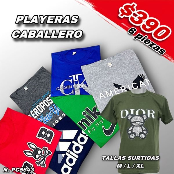 PLAYERAS CABALLERO ALGODON