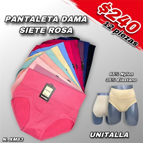 PANTALETA DAMA SIETE ROSA