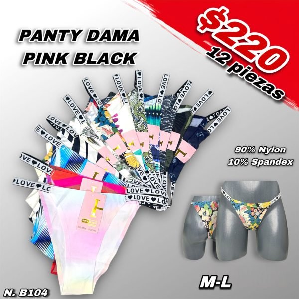PANTY DAMA PINK BLACK