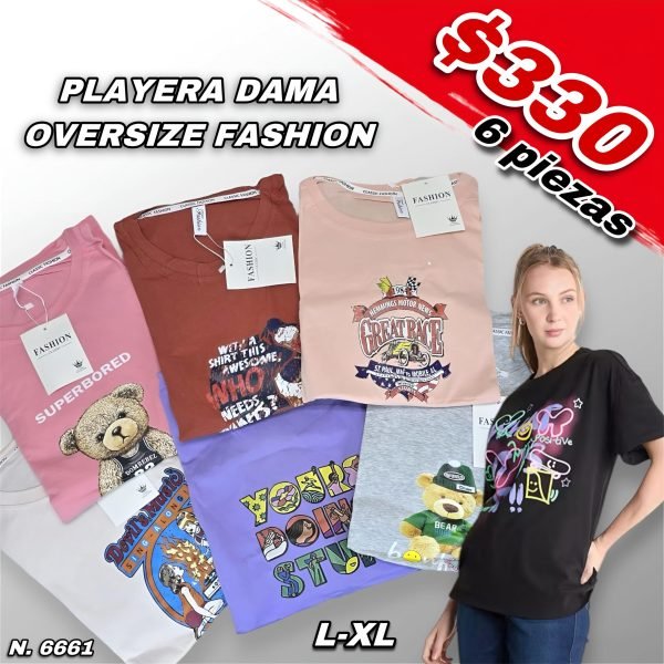 PLAYERA DAMA OVERSIZE FASHION