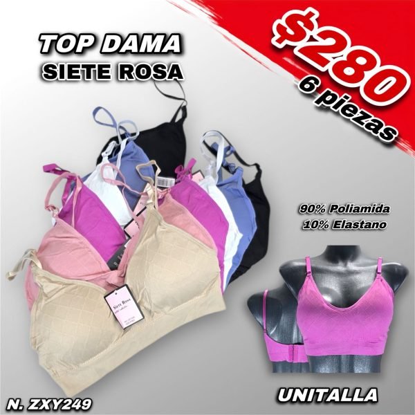 TOP DAMA SIETE ROSA