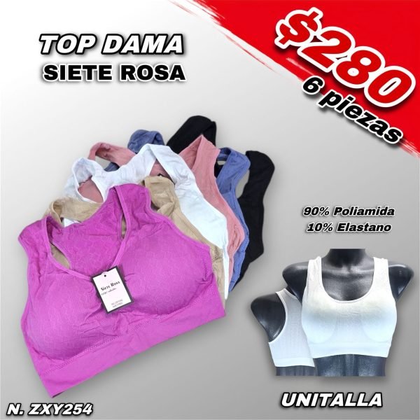TOP DAMA SIETE ROSA