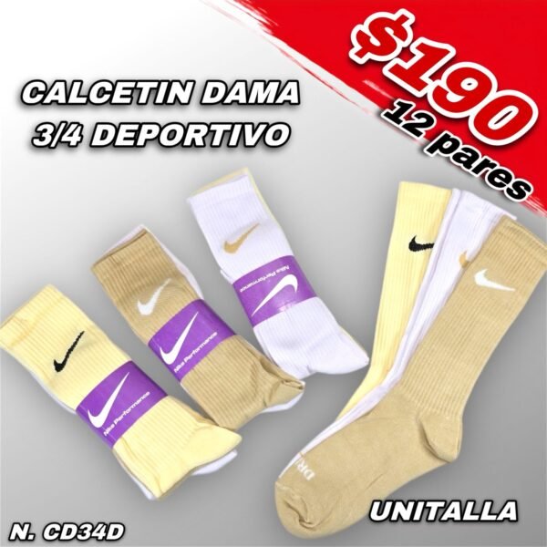 CALCETIN DAMA 3/4 DEPORTIVO