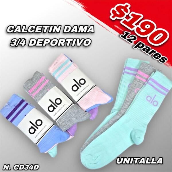 CALCETIN DAMA 3/4 DEPORTIVO