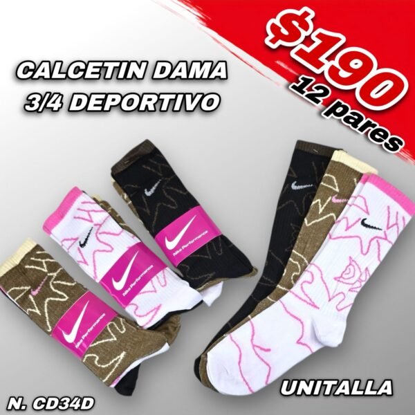 CALCETIN DAMA 3/4 DEPORTIVO