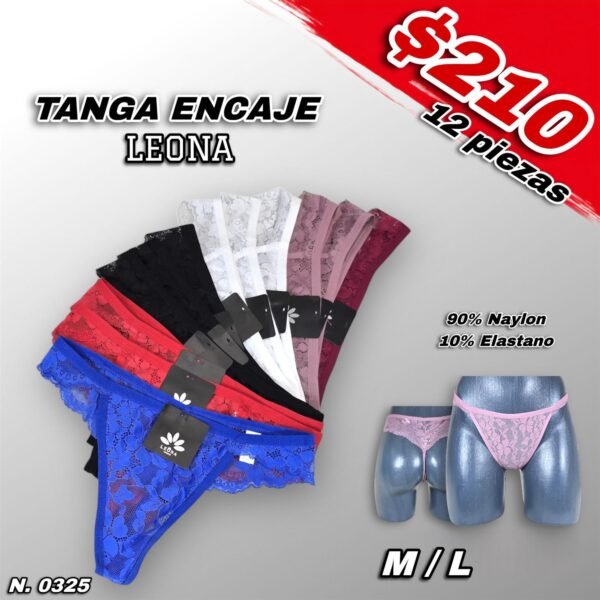 TANGA DAMA ENCAJE LEONA