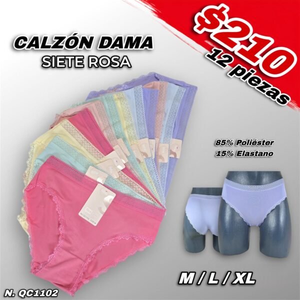 CALZÓN DAMA SIETE ROSA