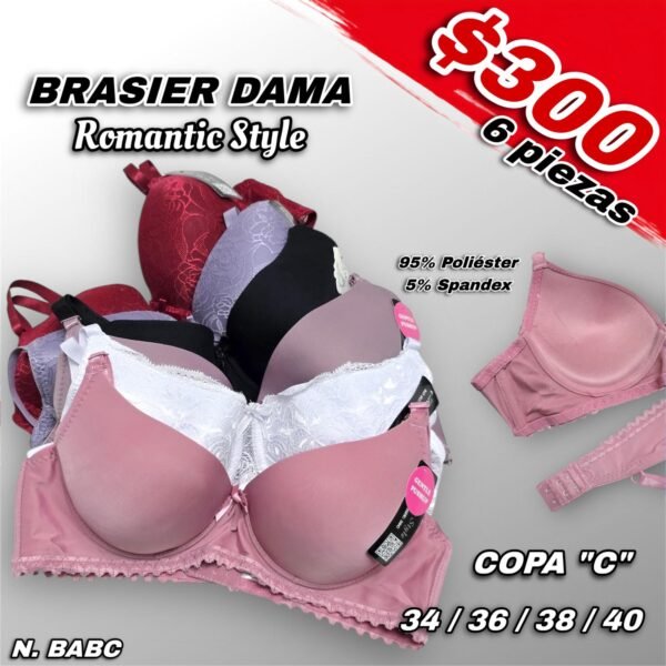 BRASIER DAMA ROMANTIC STYLE COPA "C"