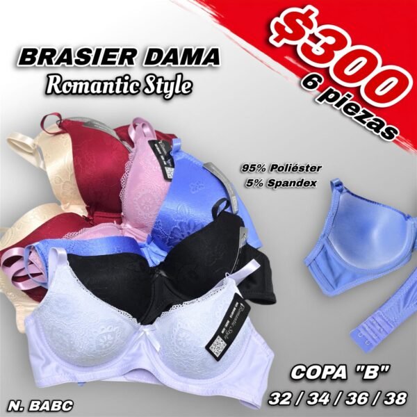 BRASIER DAMA ROMANTIC STYLE COPA "B"
