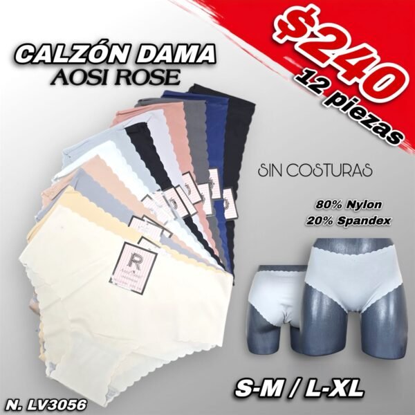 CALZÓN DAMA AOSI ROSE SIN COSTURA