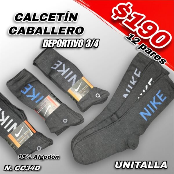 CALCETÍN 3/4 DEPORTIVO CABALLERO