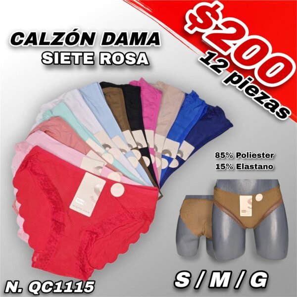 CALZÓN DAMA SIETE ROSA