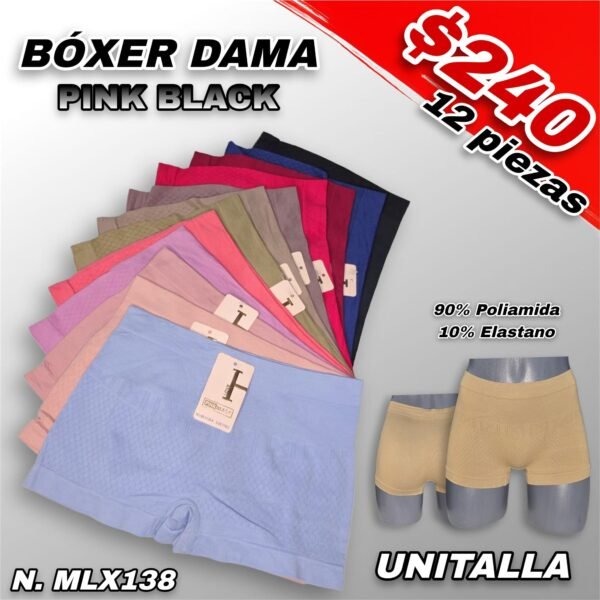 BÓXER DAMA PINK BLACK