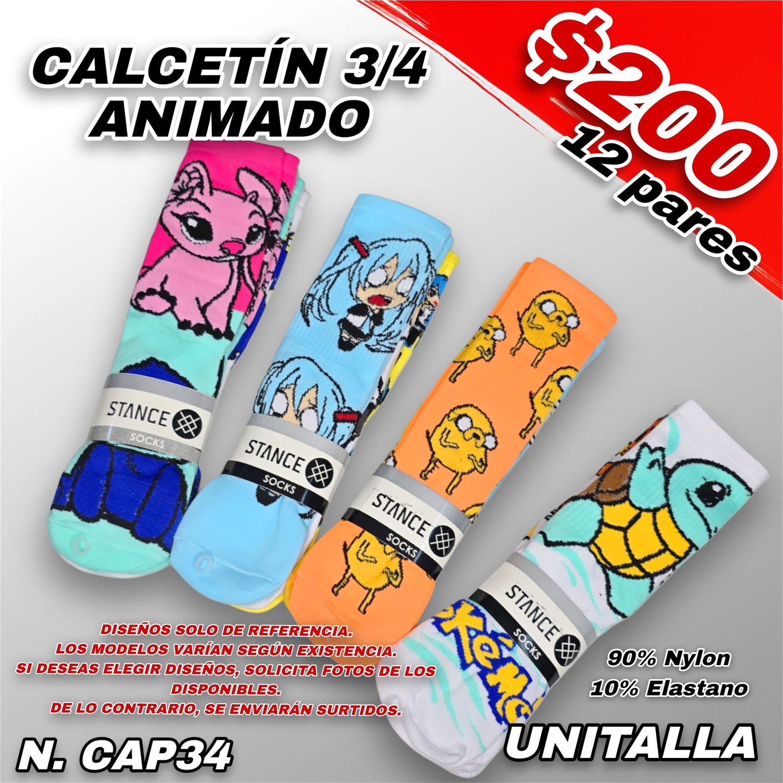 CALCETÍN ANIMADO 3/4 UNISEX - Imagen 4