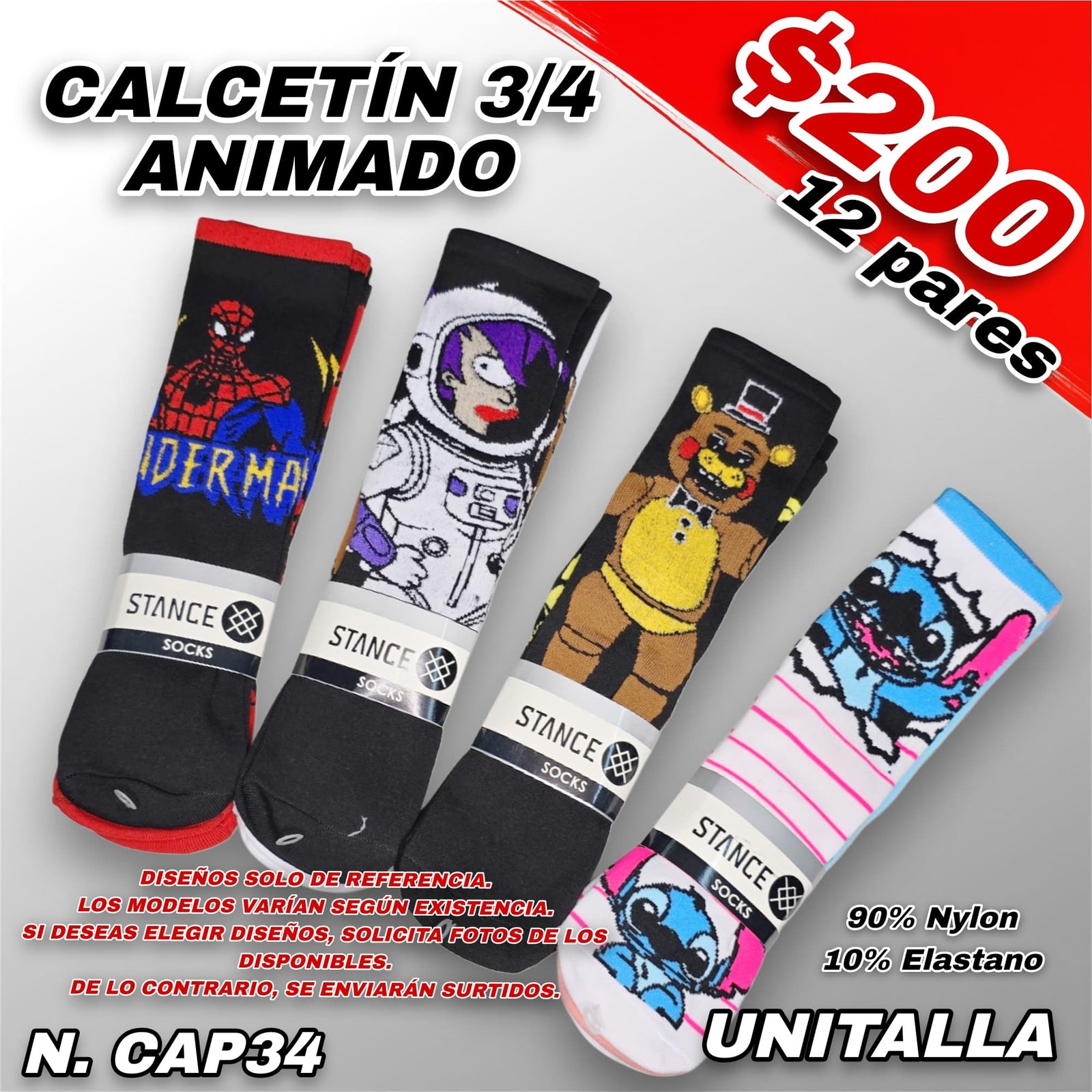 CALCETÍN ANIMADO 3/4 UNISEX - Imagen 2