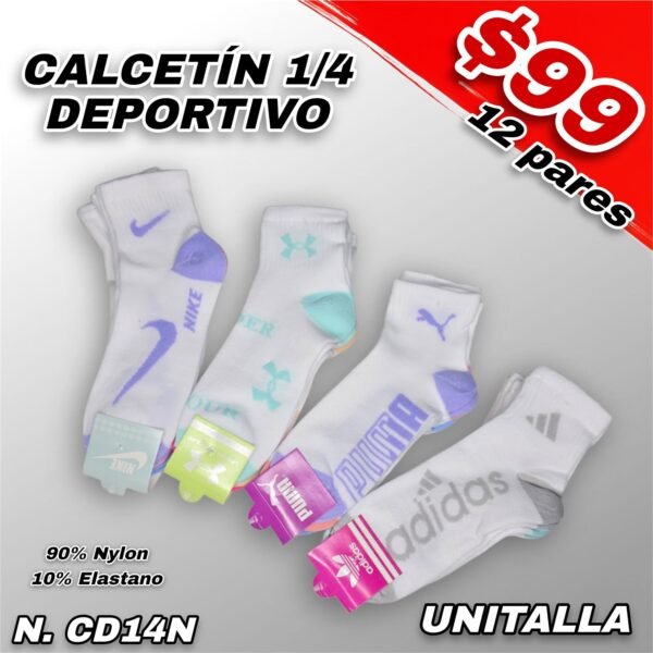 CALCETÍN DEPORTIVO 1/4 DAMA