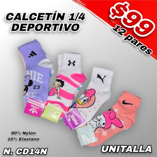CALCETÍN DEPORTIVO 1/4 DAMA