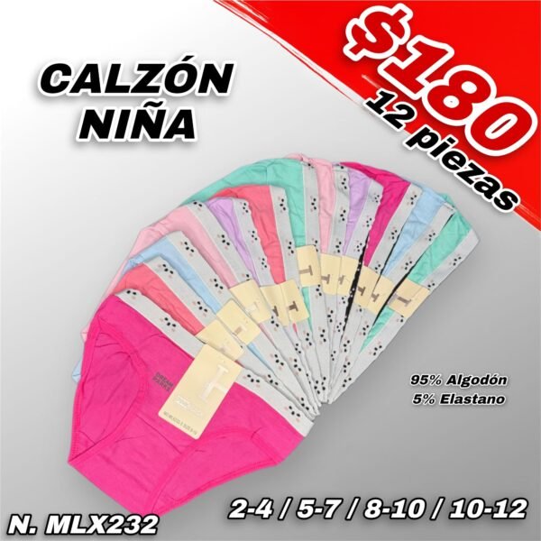 CALZÓN NIÑA PINK BLACK