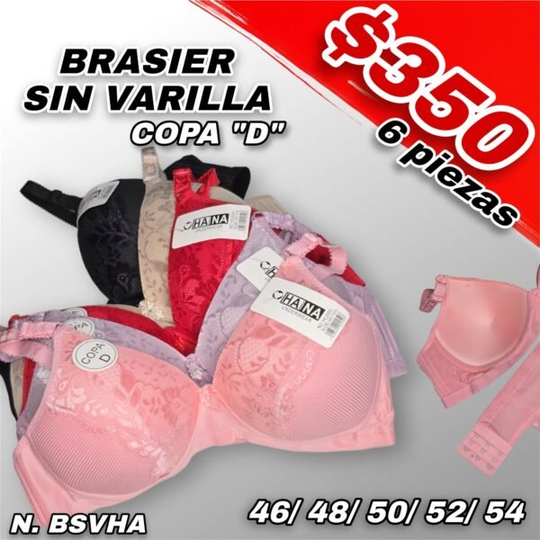 BRASIER SIN VARILLA COPA "D"