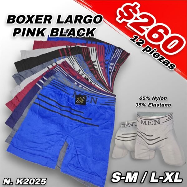 BÓXER CABALLERO LARGO PINCK BLACK