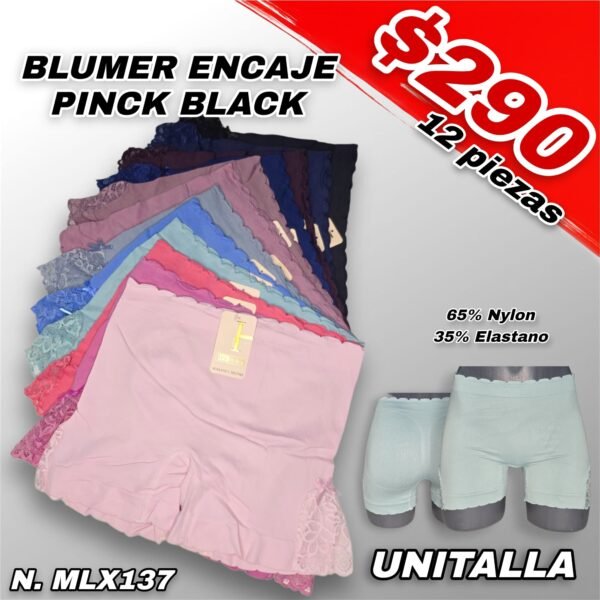 BLUMER ENCAJE PINCK BLACK
