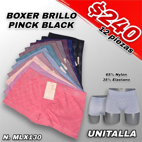 BOXER DAMA PINCK BLACK