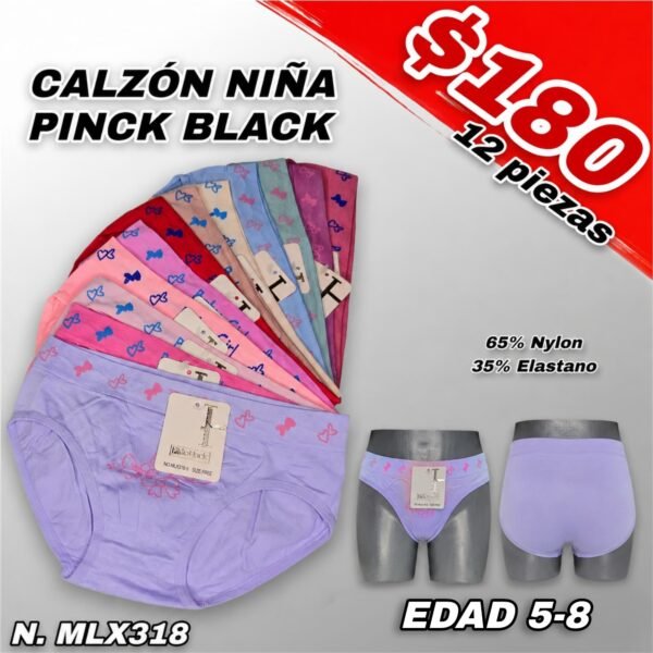 CALZÓN NIÑA PINCK BLACK