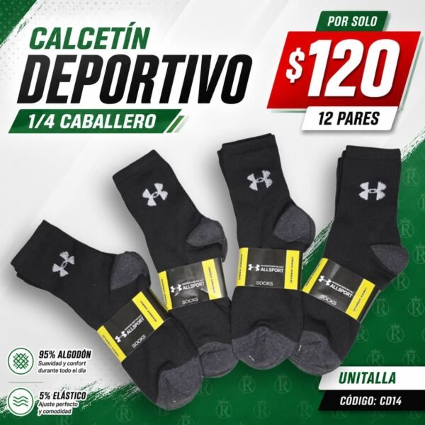 CALCETÍN 1/4 DEPORTIVO CABALLERO