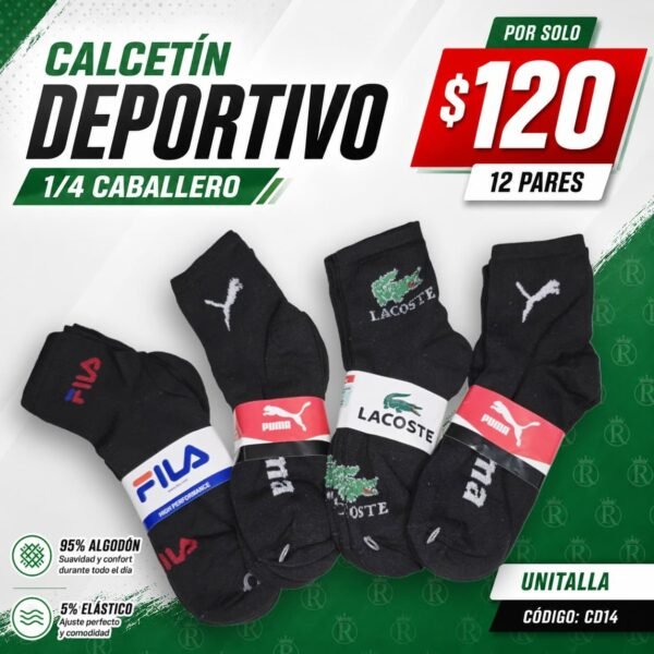 CALCETÍN 1/4 DEPORTIVO CABALLERO