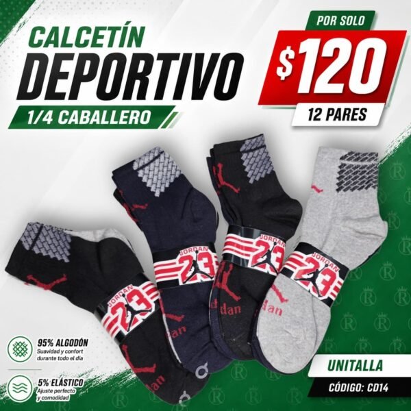 CALCETÍN 1/4 DEPORTIVO CABALLERO
