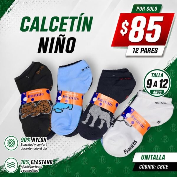 CALCETÍN NIÑO ANIMADO 9-12 AÑOS