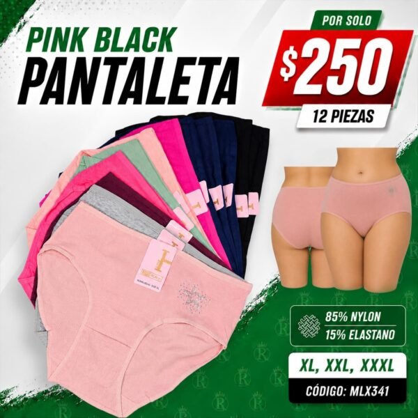 PANTALETA DAMA PINK BLACK