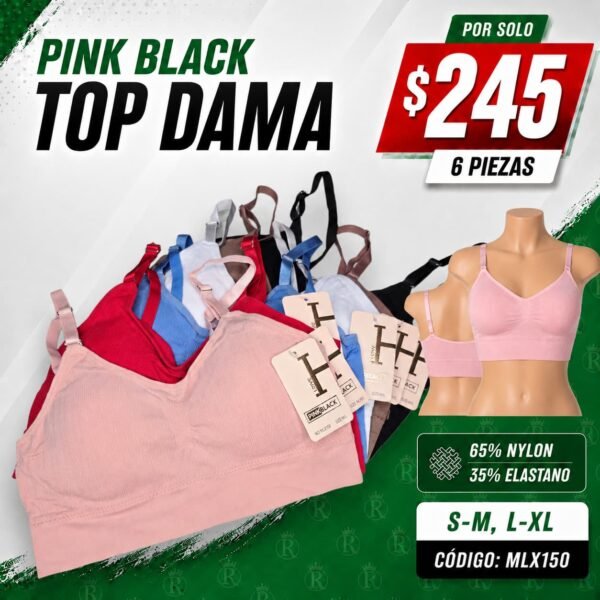 TOP DAMA PINK BLACK