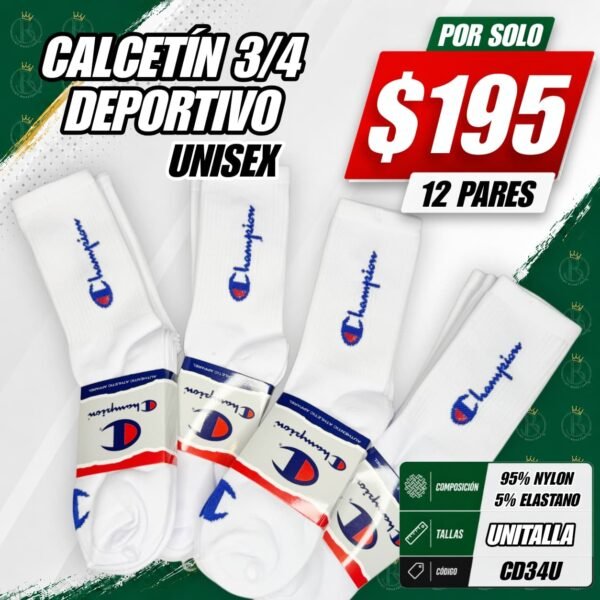 CALCETÍN 3/4 DEPORTIVO UNISEX
