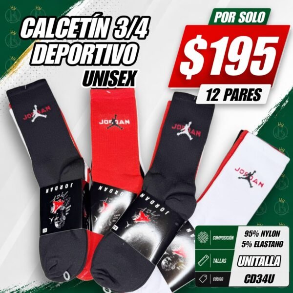 CALCETÍN 3/4 DEPORTIVO UNISEX