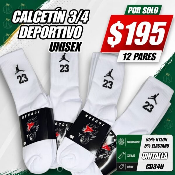 CALCETÍN 3/4 DEPORTIVO UNISEX