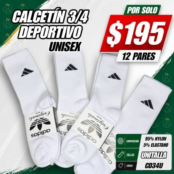 CALCETÍN 3/4 DEPORTIVO UNISEX