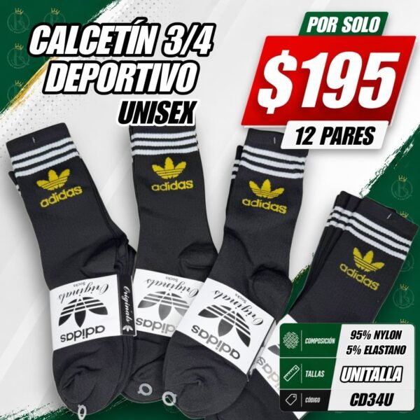CALCETÍN 3/4 DEPORTIVO UNISEX