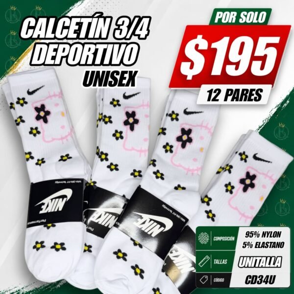 CALCETÍN 3/4 DEPORTIVO UNISEX