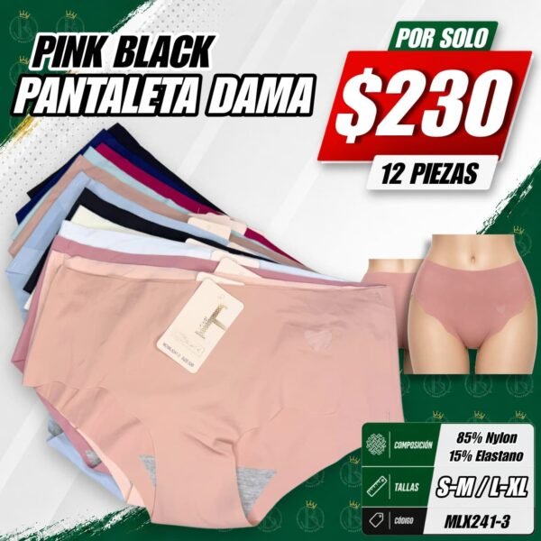 PANTALETA DAMA PINK BLACK