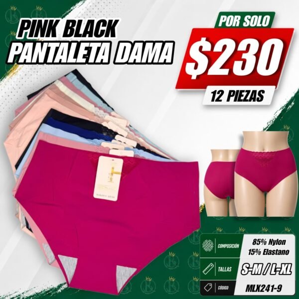 PANTALETA DAMA PINK BLACK