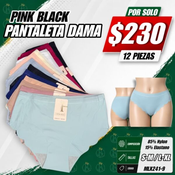 PANTALETA DAMA PINK BLACK