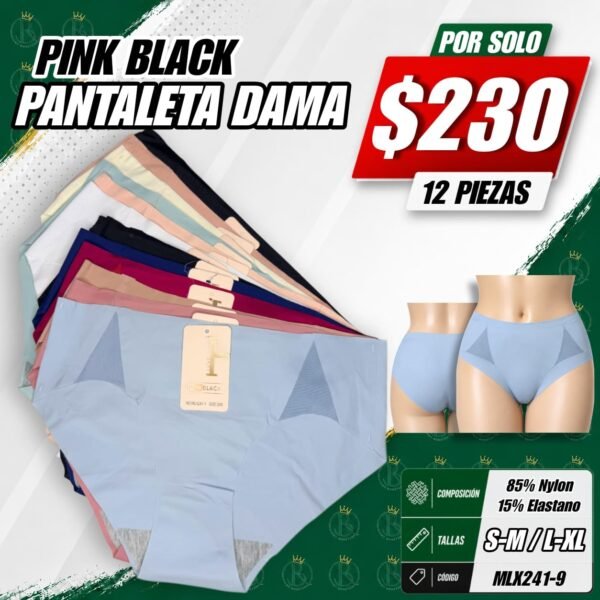 PANTALETA DAMA PINK BLACK