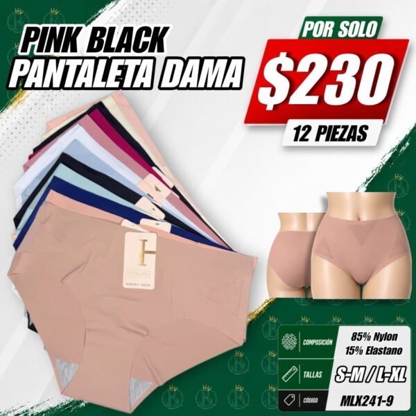PANTALETA DAMA PINK BLACK